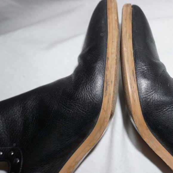 REBECCA MINKOFF Lana Black Studded Bootie split shaft Shootie sz. 8 Cuban heel - Picture 14 of 16